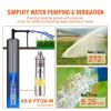 VEVOR Solar Water Pump, 24V DC 277W Submersible Deep Well Pump, Max Flow 9.25 GPM, Max Head 272 ft, Max Submersion 65.6 ft