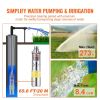 VEVOR Solar Water Pump, 48V DC 369W Submersible Deep Well Pump, Max Flow 8.4 GPM, Max Head 273 ft, Max Submersion 65.6 ft