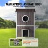 VEVOR Outdoor Cat House 2-story Wooden Feral Cat Shelter with Roof & Door Flaps
