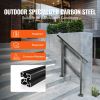 VEVOR Stair Handrail Railing, 3 ft, 3 Steps Handrails for Outdoor, Carbon Steel and Metal Hand Rail with Installation Kit, 0-50 Degree Adjustable